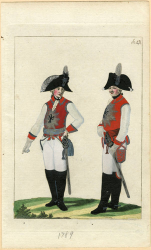 Two European military men, 1789