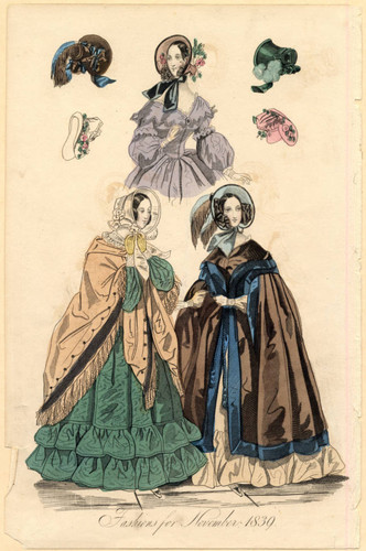 Fashions and bonnets, Winter 1839