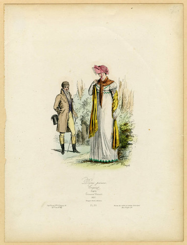 A gentleman and a lady in half dress, French 1807