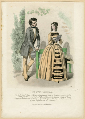 A French couple out of doors, 1847