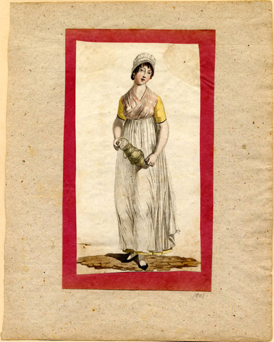 Woman with apron and basket, 1801