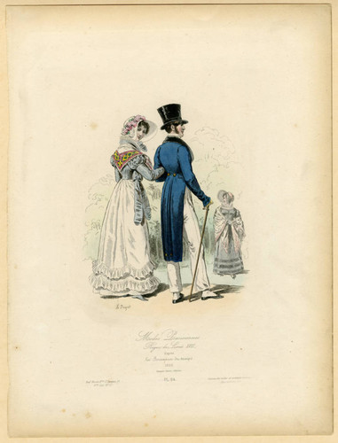 Strolling in the park, Paris, 1820