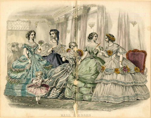 Ball dresses, 1858