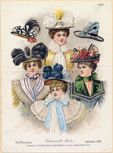 Fashionable hats, Autumn 1896