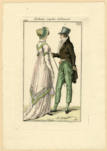 A couple in French and English costume, 1803  Calisphere