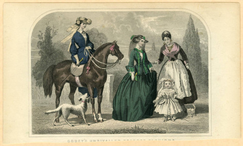 American equestrians with nanny and child, 1855