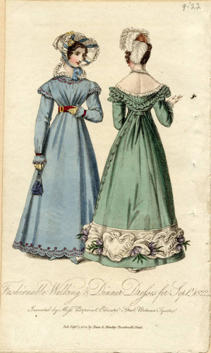 Walking and dinner dresses, Autumn 1822