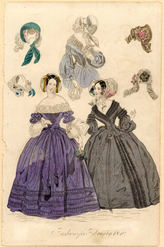 Fashions and bonnets, Winter 1840