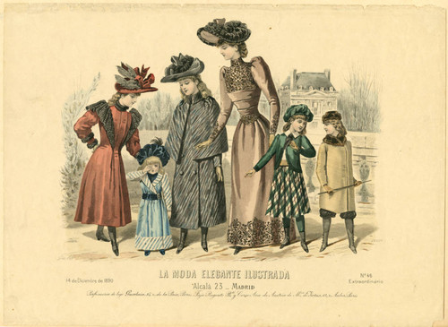 Spanish fashions for a family, Winter 1890