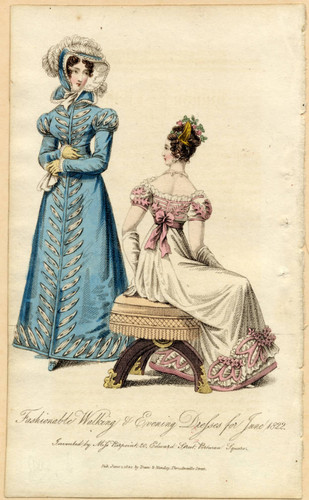 Walking and evening dresses, Summer 1822