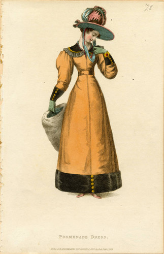 navy blue dress for baby girl 1818 Regency Fashion Plate - Winter Carriage Dress (La Bel… main image 1