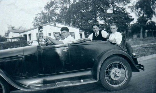 Jackie Coogan and friends in Roadster