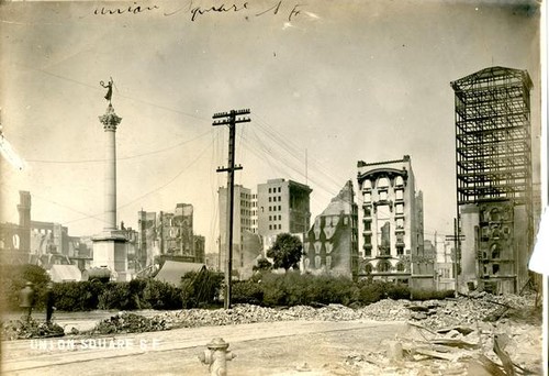 Ruins of Union Square, San Francisco, Calif