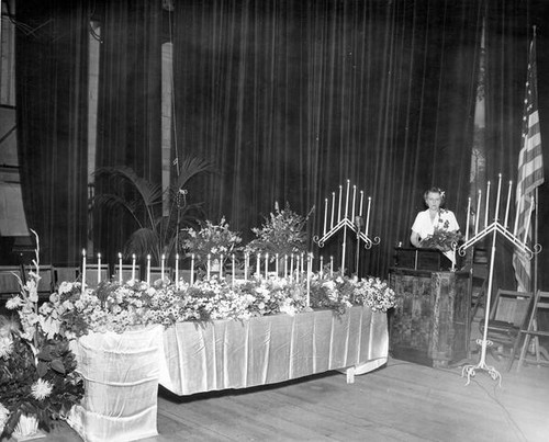 Woman at podium