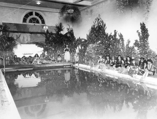 Poolside Hawaiian scene