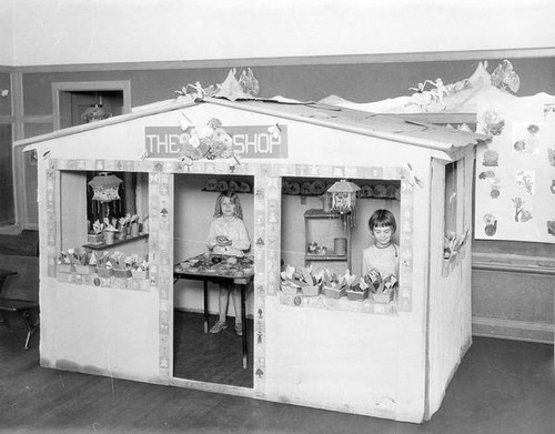 Classroom replica of a flower shop