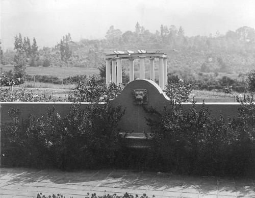 Fountain and gazebo