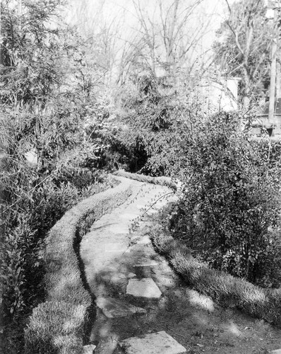 Winding garden path