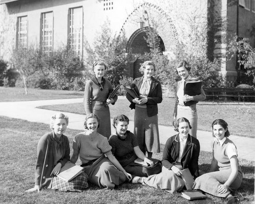 Students on the lawn