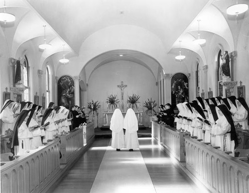 Dominican nuns at worship at Mission San Jose