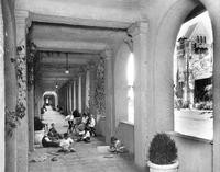 Children playing in the San Jose State portico