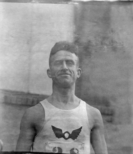 Portrait of male track athlete