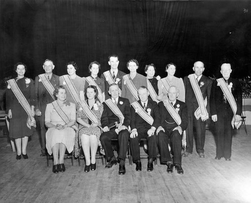 People posing for group portrait at Grange convention