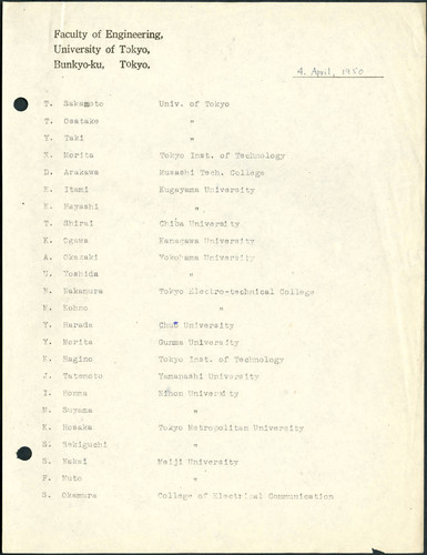 Faculty of engineering, 1950-04-04