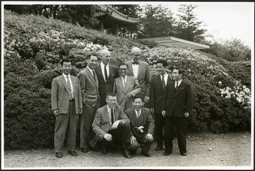 Charles Protzman with a group of men