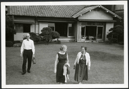 Mrs. Protzman walking with a woman