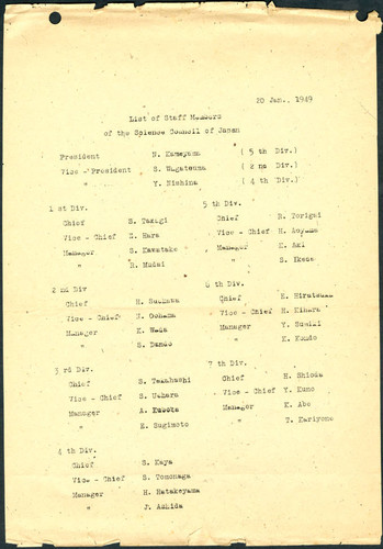 Science council of Japan staff members, 1949-01-20