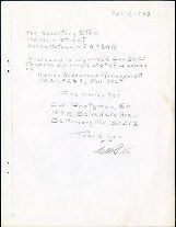 Charles Protzman letter to the secretary store, 1983-04-05