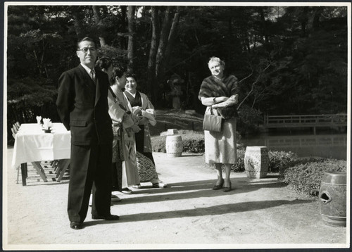 Mrs. Protzman standing near a pond