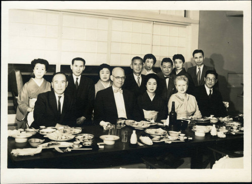 Charles Protzman and his wife dining