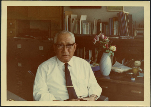 Sitting at a desk