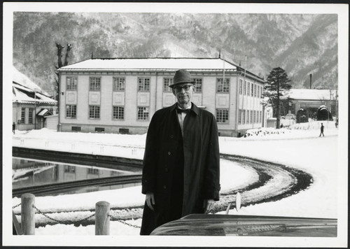 Charles Protzman standing in the snow