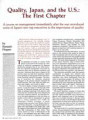 Quality, Japan, and the U.S.: the first chapter