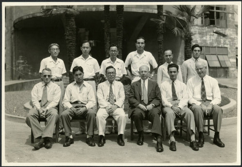 Frank Polkinghorn with a group of men