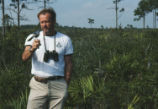 Glen Wolfinder and a Florida scrub jay