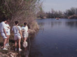 Students at lake