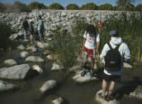 Students on rocks