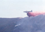 Bomber flying over Mount Baldy
