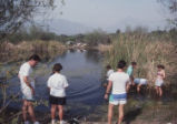 Students at lake