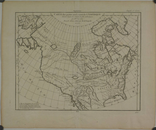 Carte des parties nord et ouest de L'Amérique