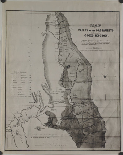 Map of the Valley of the Sacramento including the Gold Region