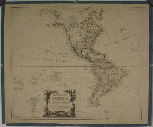 Mapa de América, sujeto á las observaciónes astronomicas