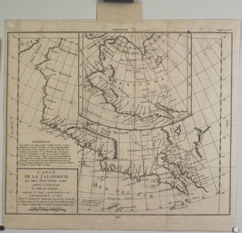 Carte de la Californie et de pays nor-ouest separé s de l'Asie par le detroit d'Anian