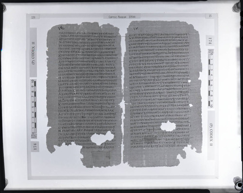 Codex II, papyrus pages 128 and 15