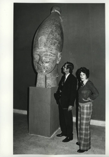 Robinsons next to Egyptian bust