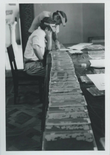 James Robinson and Charles Hedrick at work in the Coptic Museum